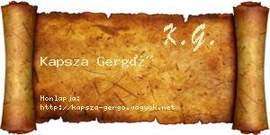 Kapsza Gergő névjegykártya