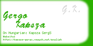 gergo kapsza business card